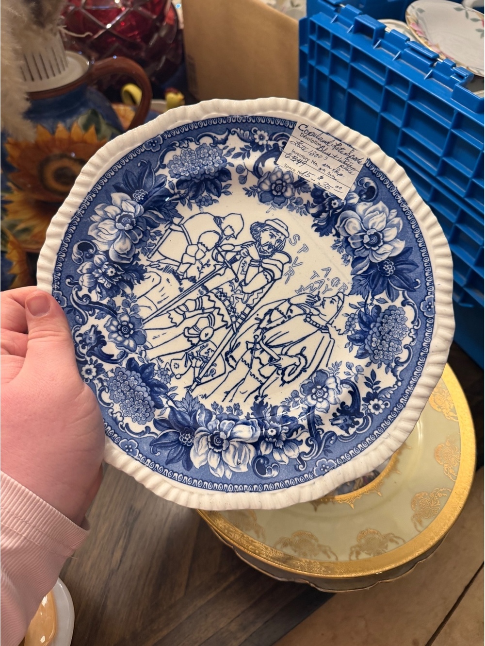 Blue and white Dutch scene plate